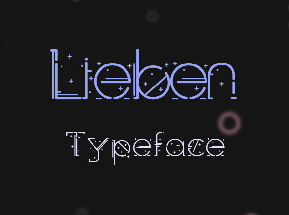 十字闪耀星星装饰字体素材 Lieben Free Typeface