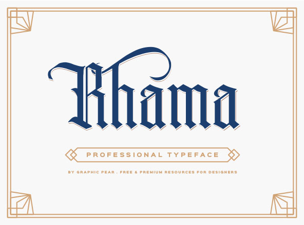 传统哥特式无衬线装饰字体 Rhama Gothic Typeface