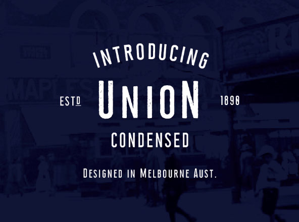 20世纪中期澳大利亚大都市海报字体素材 Union Condensed Font