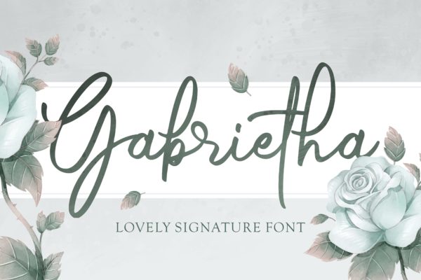 可爱女性化手写签名英文装饰字体 Gabrietha – Lovely Signature