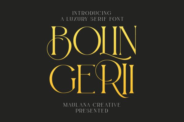 经典豪华名片设计衬线字体 Bolin Gerii Luxury Serif Font
