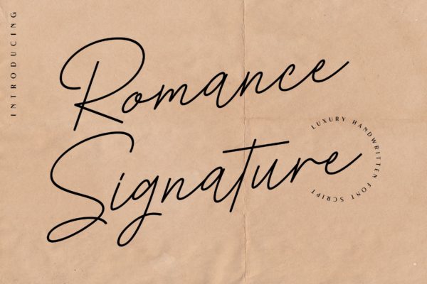 浪漫主义风格女性钢笔签名英文字体 Romance Signature – Beauty Signature Font