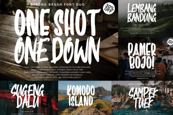 海报标题印刷大写英文字母设计 ONE SHOT