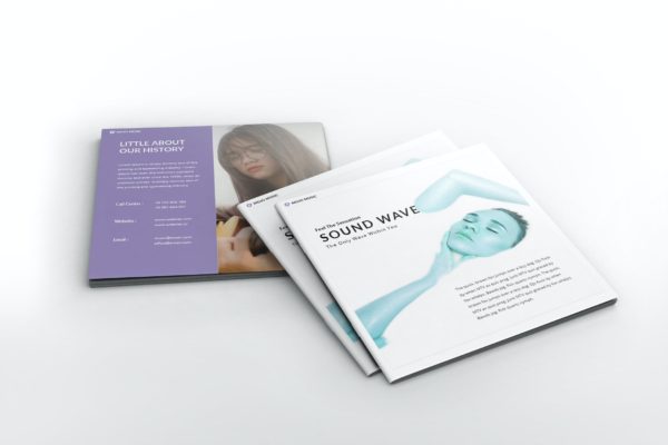 方形音乐宣传册设计模板 Music Square Brochure Template