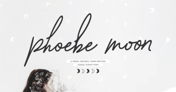 随心清新脚本手绘装饰手写字体 Phoebe Moon Script Font
