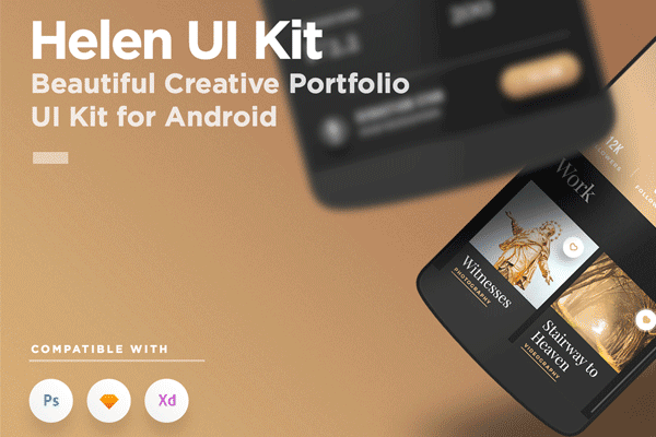 设计森林下午茶：高端奢华味道的黑金色安卓Android社交手机应用APP UI KITS [Sketch,XD,PSD]