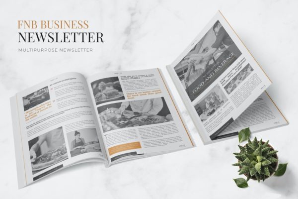 美食主题资讯杂志设计模板 FnB Bussiness Newsletter