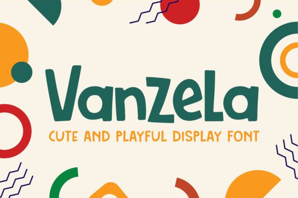 独特创意印刷标题粗黑手写字体 Vanzela QR