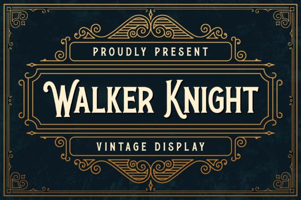 复古独特发光效果英文装饰字体 Walker Knight – Vinatge Display