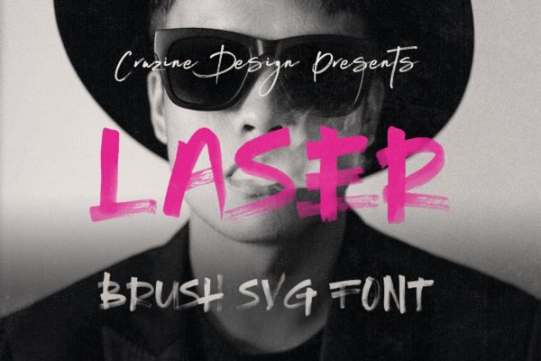 彩色水墨画笔晕染手写字体设计 Laser Brush & SVG Font