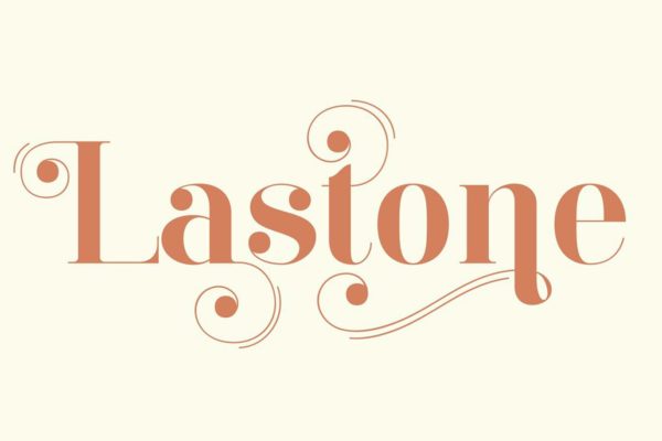 浪漫唯美细线尾巴效果衬线字体 Lastone