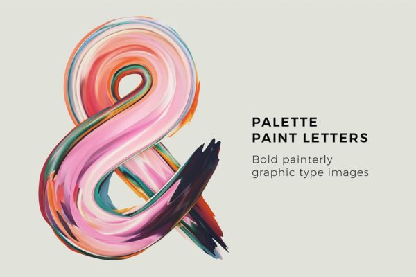 七彩炫丽调色板颜料艺术装饰字体 Palette Paint Letters