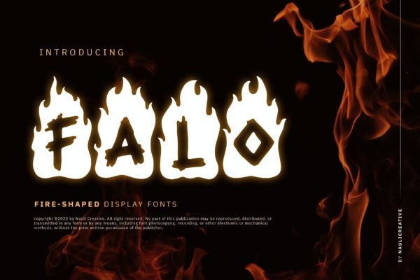 独特火焰外形英文装饰字体 Falo – Flaming Decorative Font