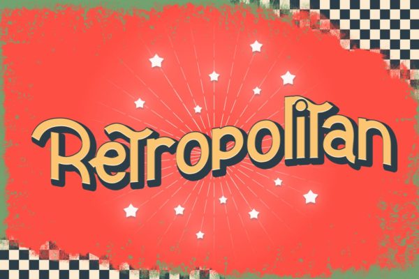 波浪线条状英文广告字体素材 Retropolitan – Font