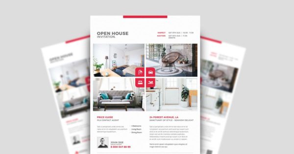房地产家居广告海报设计 Real Estate / Open House Flyer