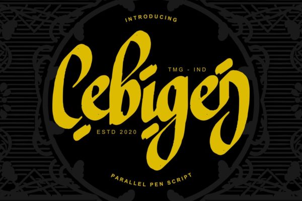 创意平行钢笔脚本英文字体 Cebigej Parallel Pen Script