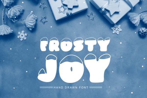 斯堪的纳维亚风格可爱积雪字体 Frosty Joy Hand Drawn Display Font