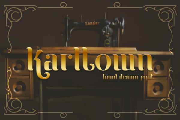 传统艺术文化英文手写衬线字体 Karltown – Handdrawn Font