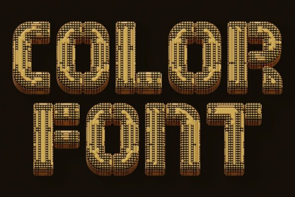 炫酷3D奢华金色颗粒效果装饰字体 Golden Future – Color SVG Font
