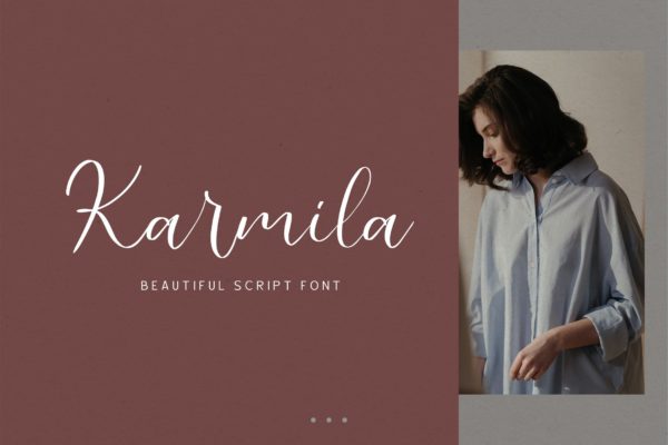 多用途美丽手写独特英文细线字体 Karmila