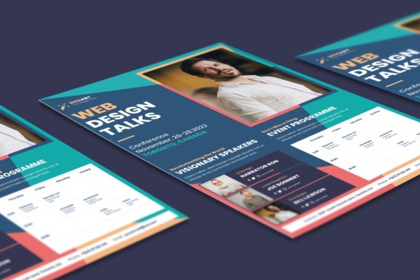 商业会议宣传单设计PSD模板 Conference Flyer PSD Template