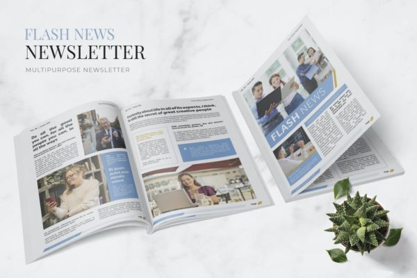 快讯新闻杂志排版设计模板 Flash News Newsletter