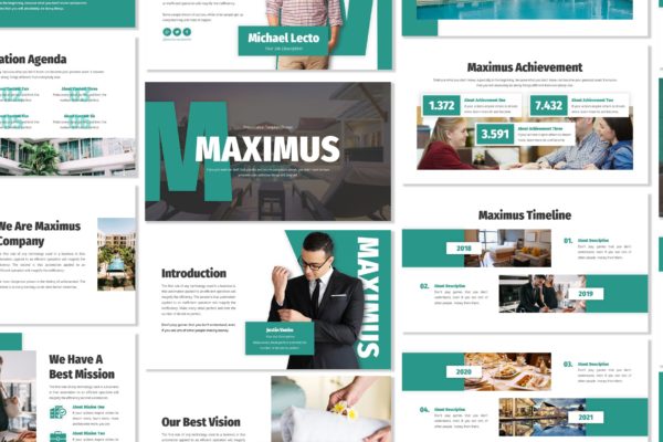 企业项目介绍PPT模板下载 Maximus – Business Template Prensentation