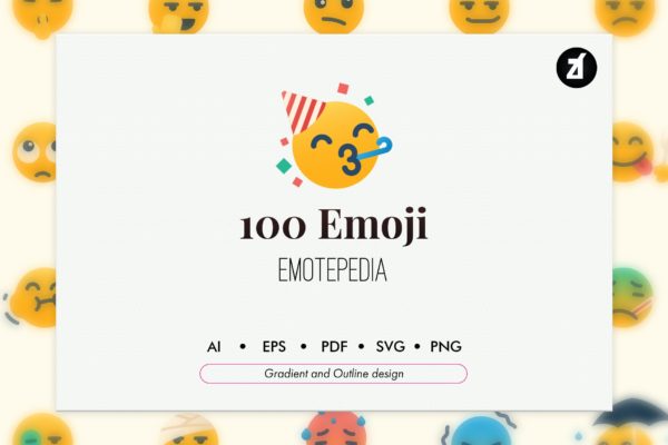100个Emoji表情符号图标包 100 Emoji icon pack