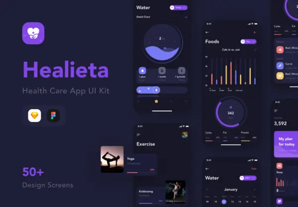 设计森林下午茶：医疗保健App移动应用 UI 套件