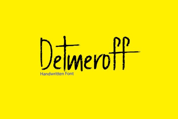 独特镂空斑点不规则边缘手写趣味字体 Detmeroff – Unique Handwritten / Display Font