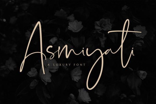高端豪华精美轻奢丝绸质手写字体 Asmiyati | A Luxury Script Font