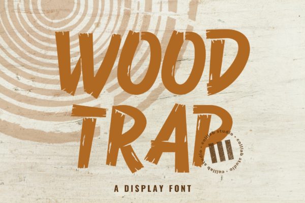独特间距创意英文装饰字体 Wood Trap