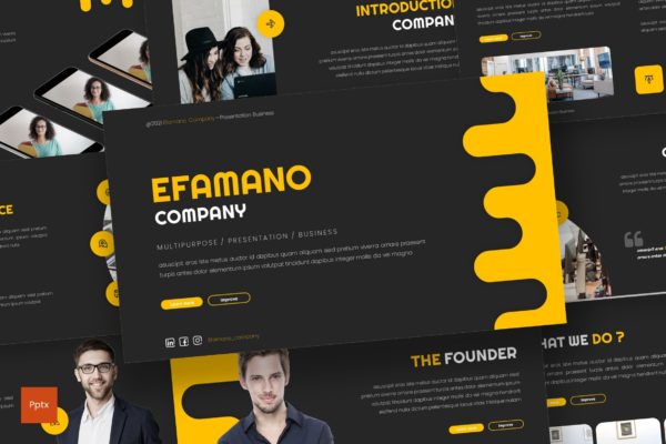 公司产品介绍PPT设计模板 Efamano – Business Powerpoint Template