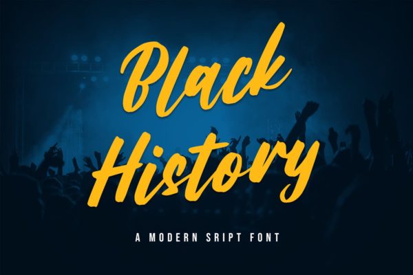 复古加粗连笔海报英文手写字体 Black History