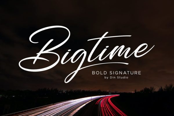 奢华外观英文手写字体素材 Bigtime – Signature Font
