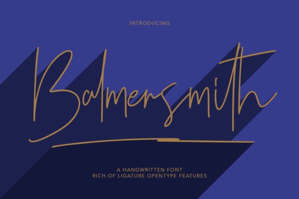个性签名手写连笔字体设计素材 Balmersmith Handwritten Font