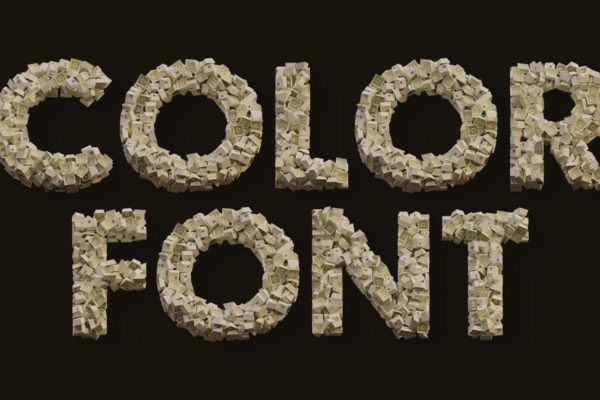 白色键盘堆叠效果艺术装饰字体 White Keyboard – Color SVG Font