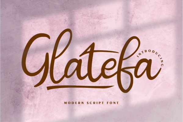 精致印刷排版设计英文脚本字体 Glatefa | Modern Script Font