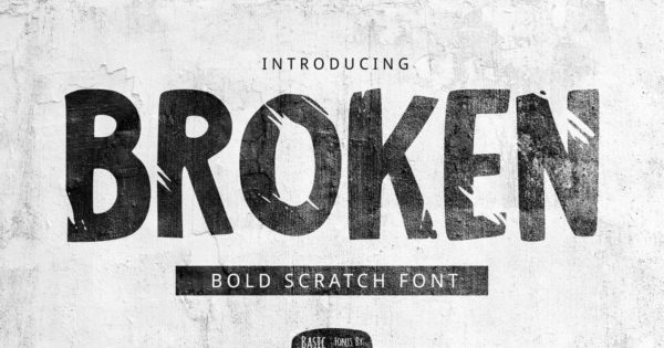 带划痕的多功能英文手写字体（粗体） Broken Font