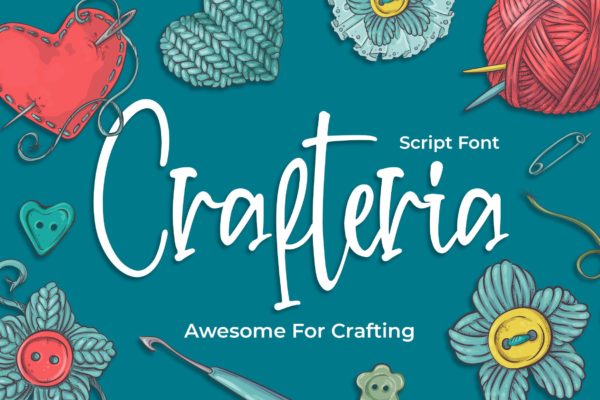 英文书法艺术装饰字体 Crafteria Script Font