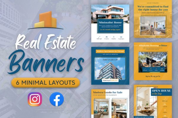 房地产广告Banners横幅设计模板 Real Estate Banners