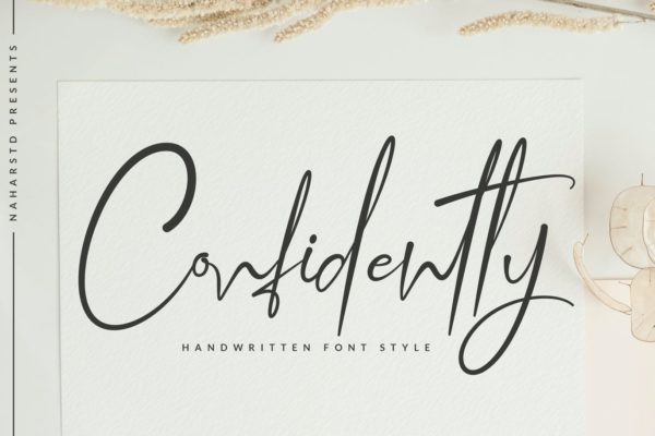 森系悠闲连笔设计手写字体 Confidently Handwritten Font