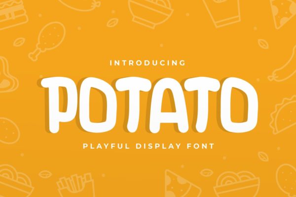 美食菜单报价印刷广告设计字体 Potato QR