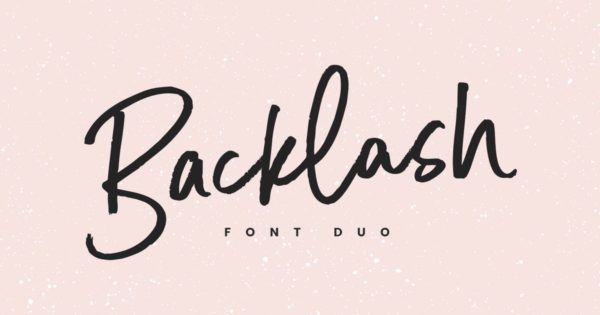 具有创造性的手写英文字体组合素材 Backlash Font Duo