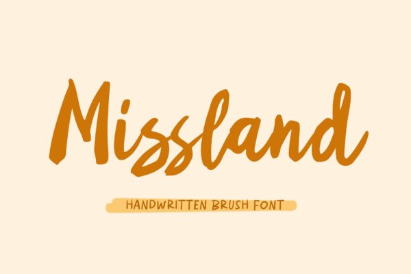 自然手写贺卡印刷英文字体素材 Missland – Handwritten Brush Font