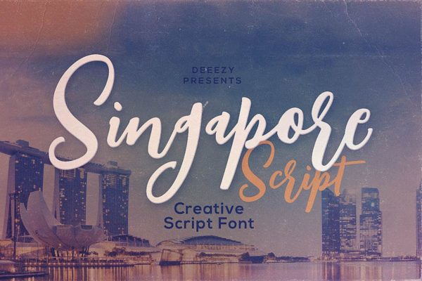 现代手写风格英文脚本字体 Singapore Script Font