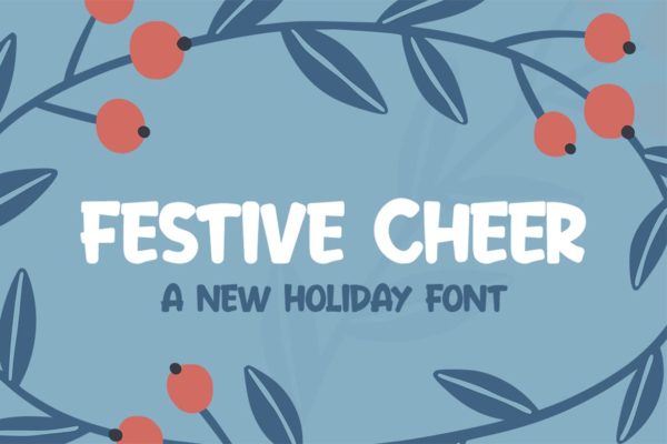 节日主题设计风格英文无衬线装饰字体 Festive Cheer Font