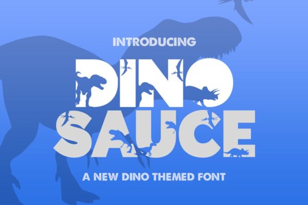 史前生物恐龙元素英文无衬线字体素材 Dinosauce Font