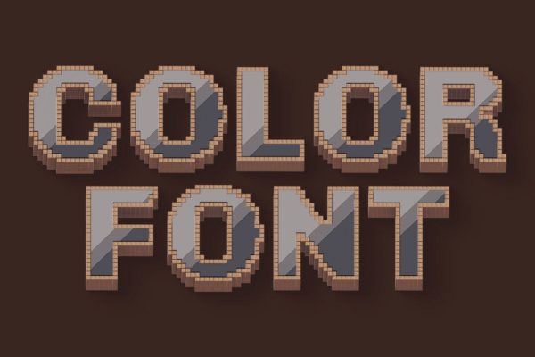 复古马赛克像素特效纹理装饰字体 Pixel 1 – Color SVG Font