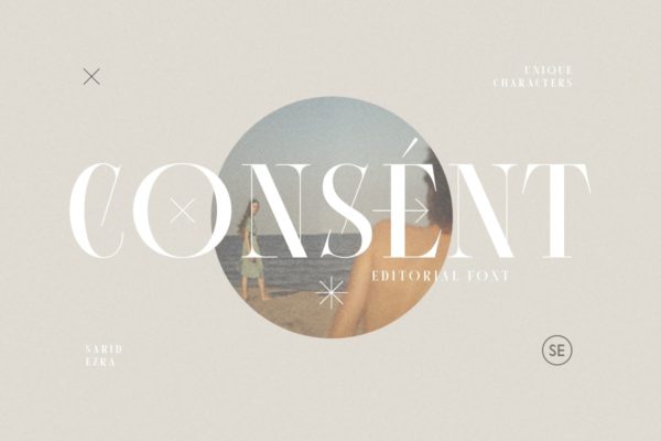 杂志标题设计英文衬线字体素材 Consent – Editorial Serif Font